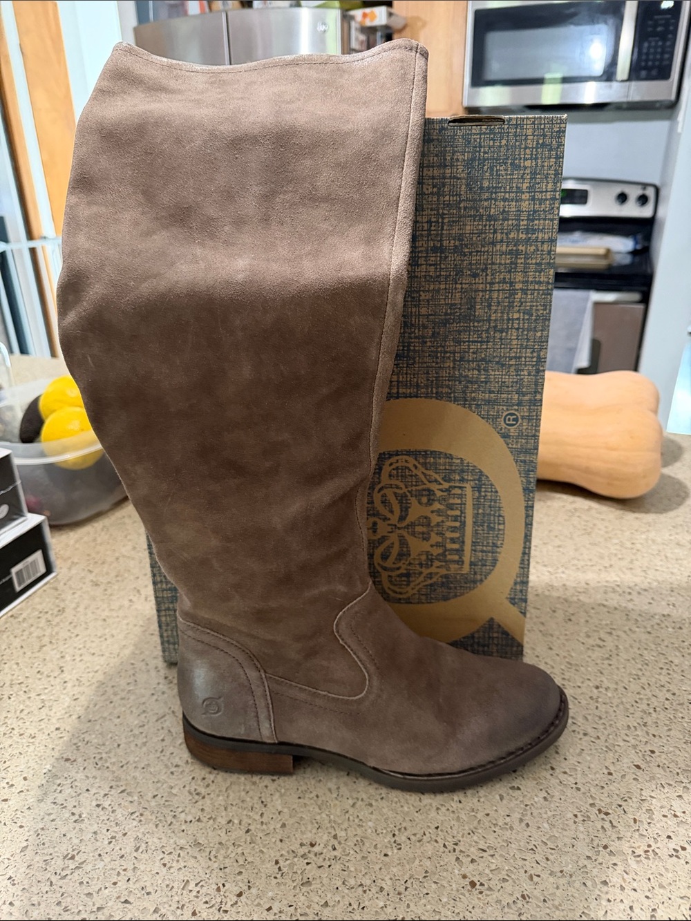 Born Taupe Suede Over-the-Knee Riding Boot